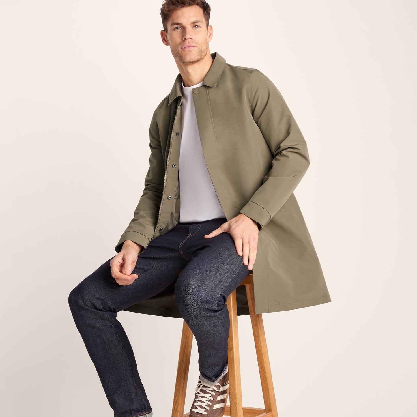 Chester Mens Waterproof Car Coat - Mushroom