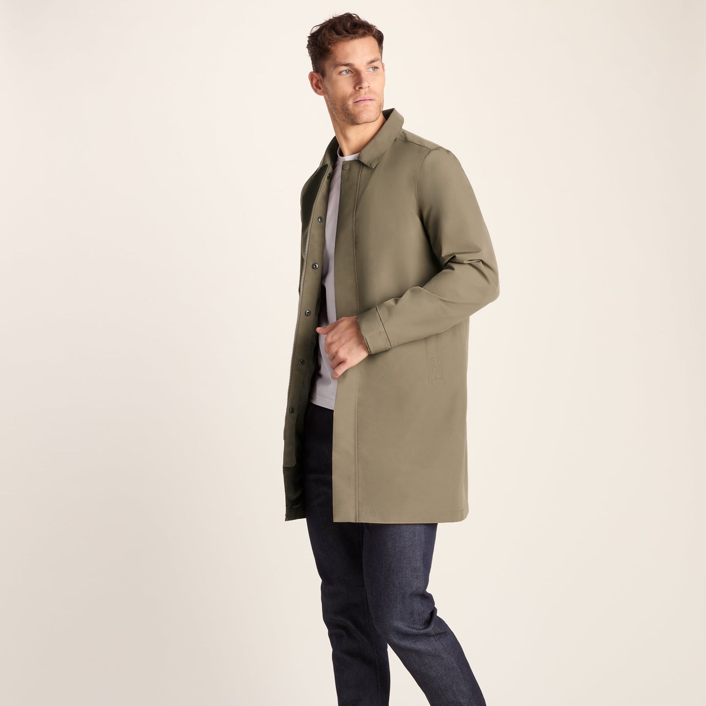 Chester Mens Waterproof Car Coat - Mushroom