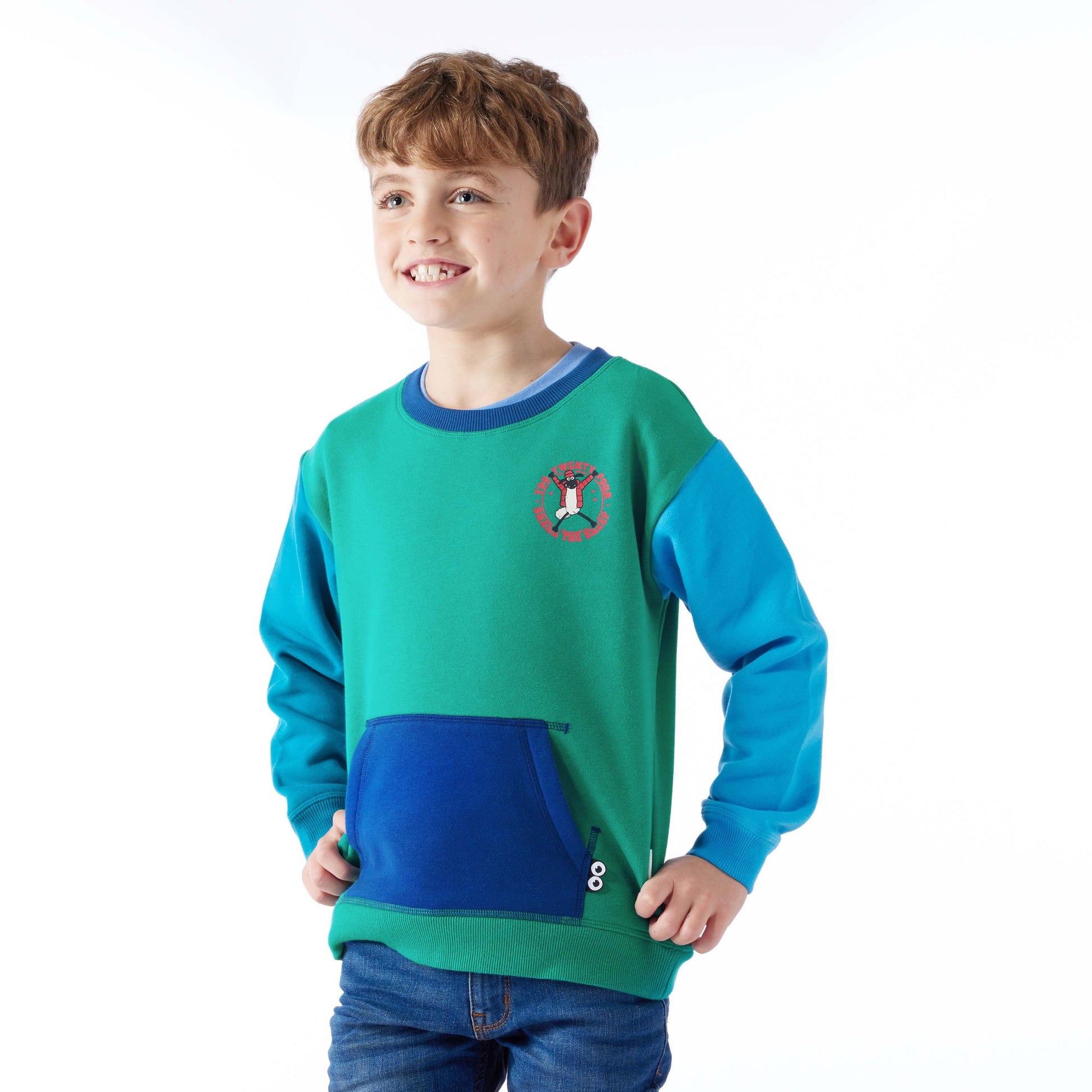 Cheviot Kids Shaun the Sheep Sweat - Jungle Green