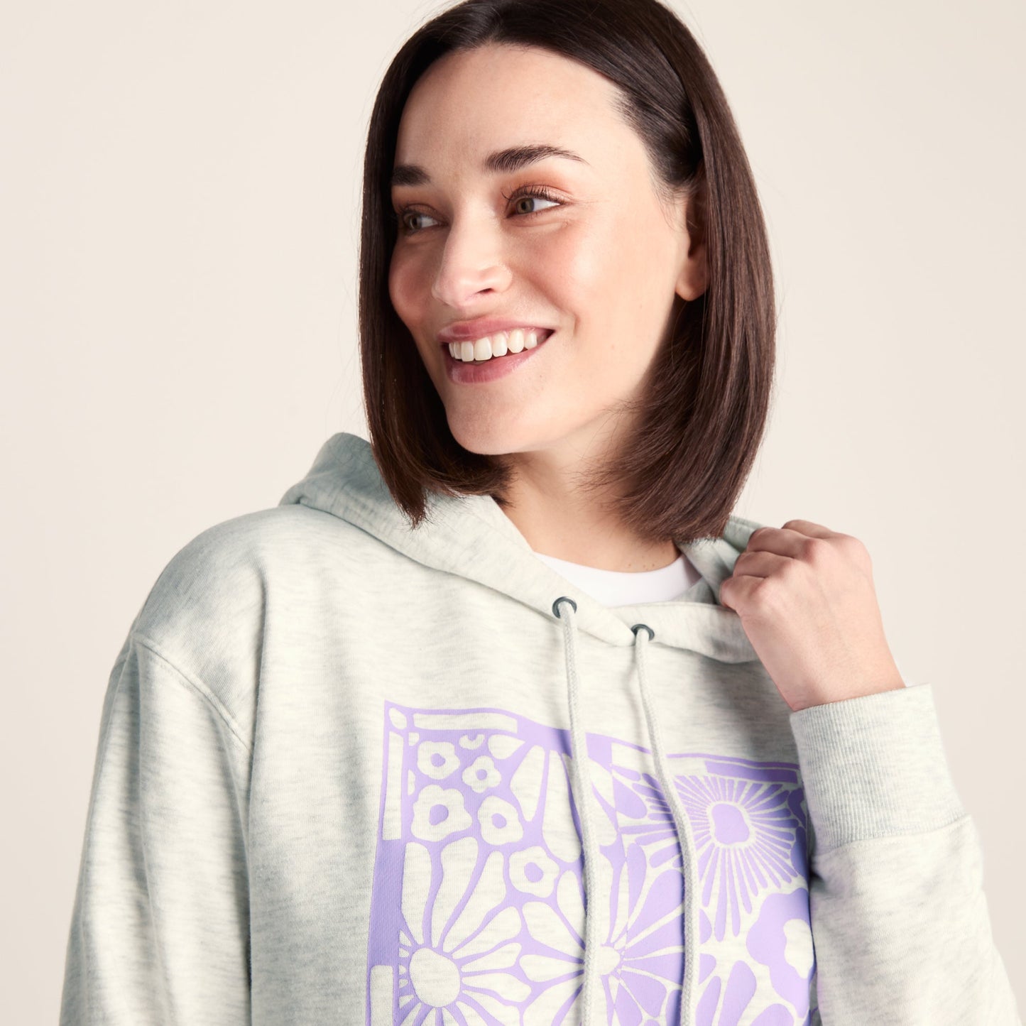 Ciara Womens Supersoft Relaxed Fit Hoody - Ice Grey Marl