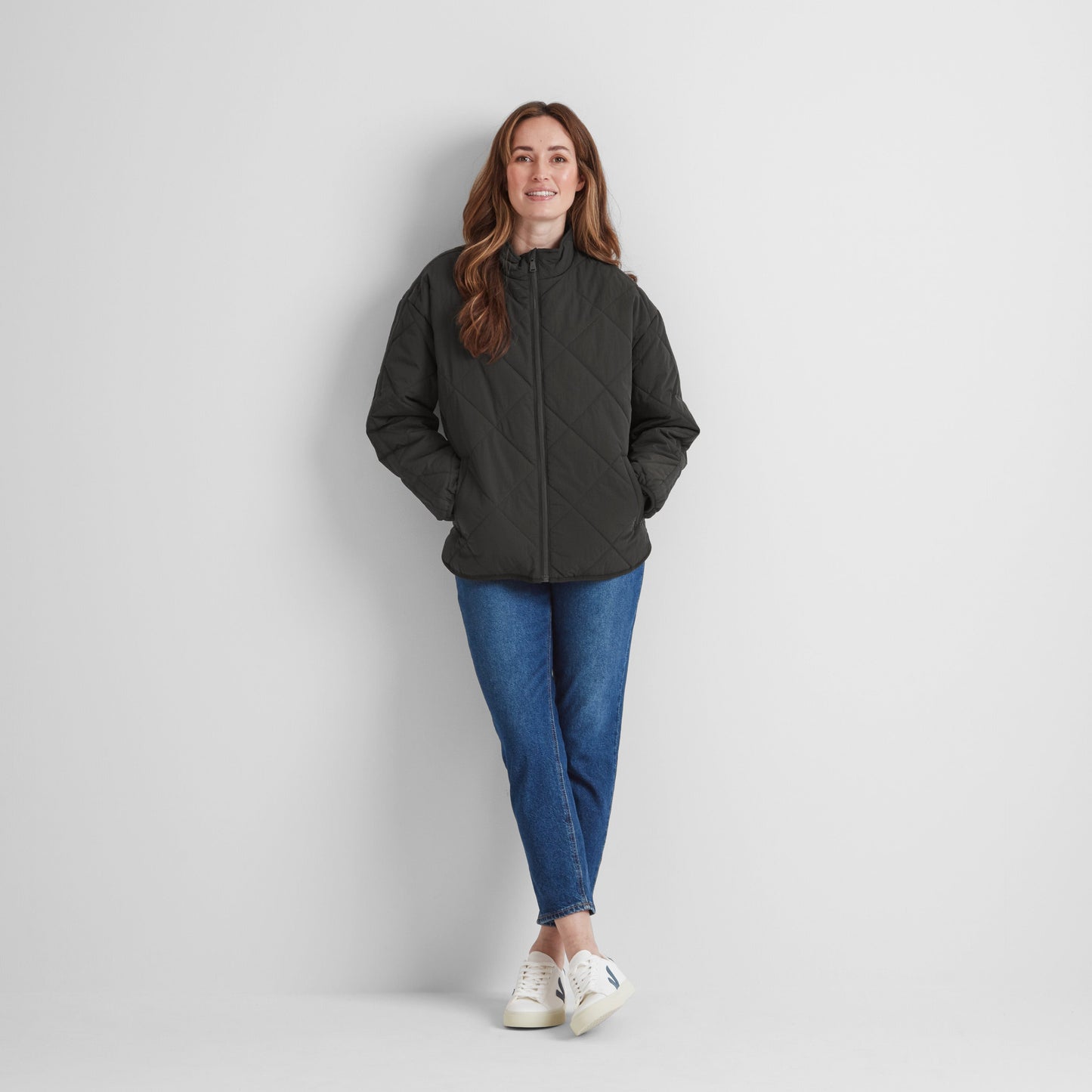Cirnan Womens Shower Resistant Insulated Packaway Jacket - Washed Black