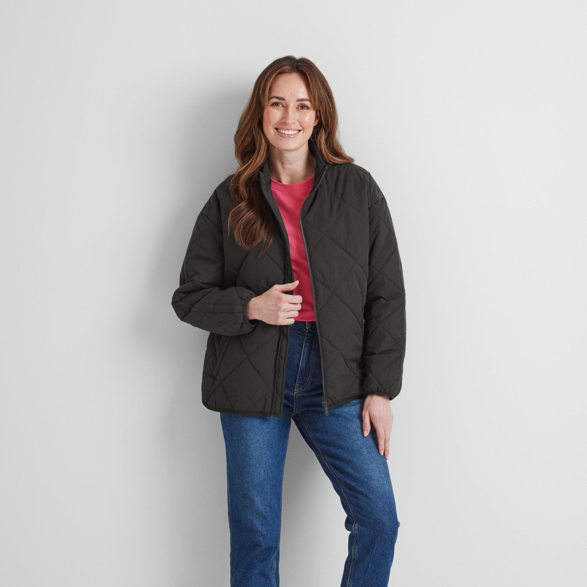 Cirnan Womens Shower Resistant Insulated Packaway Jacket - Washed Black