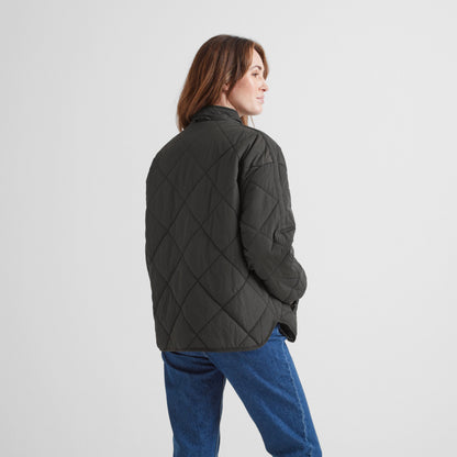 Cirnan Womens Shower Resistant Insulated Packaway Jacket - Washed Black