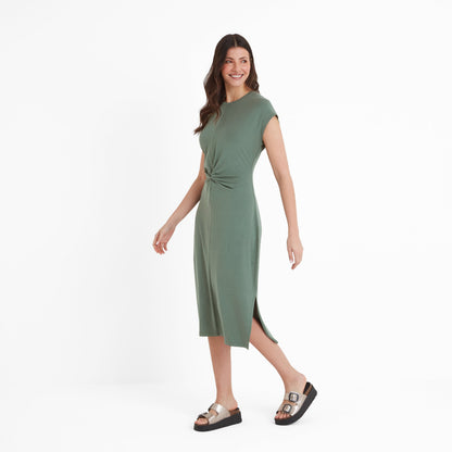 Claire Womens Supersoft Jersey Dress - Light Forest