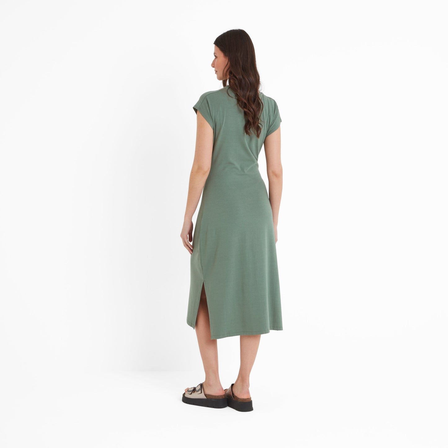 Claire Womens Supersoft Jersey Dress - Light Forest