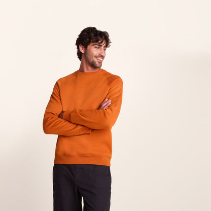 Clitheroe Mens Supersoft Raglan Sweat - Mahogany Orange
