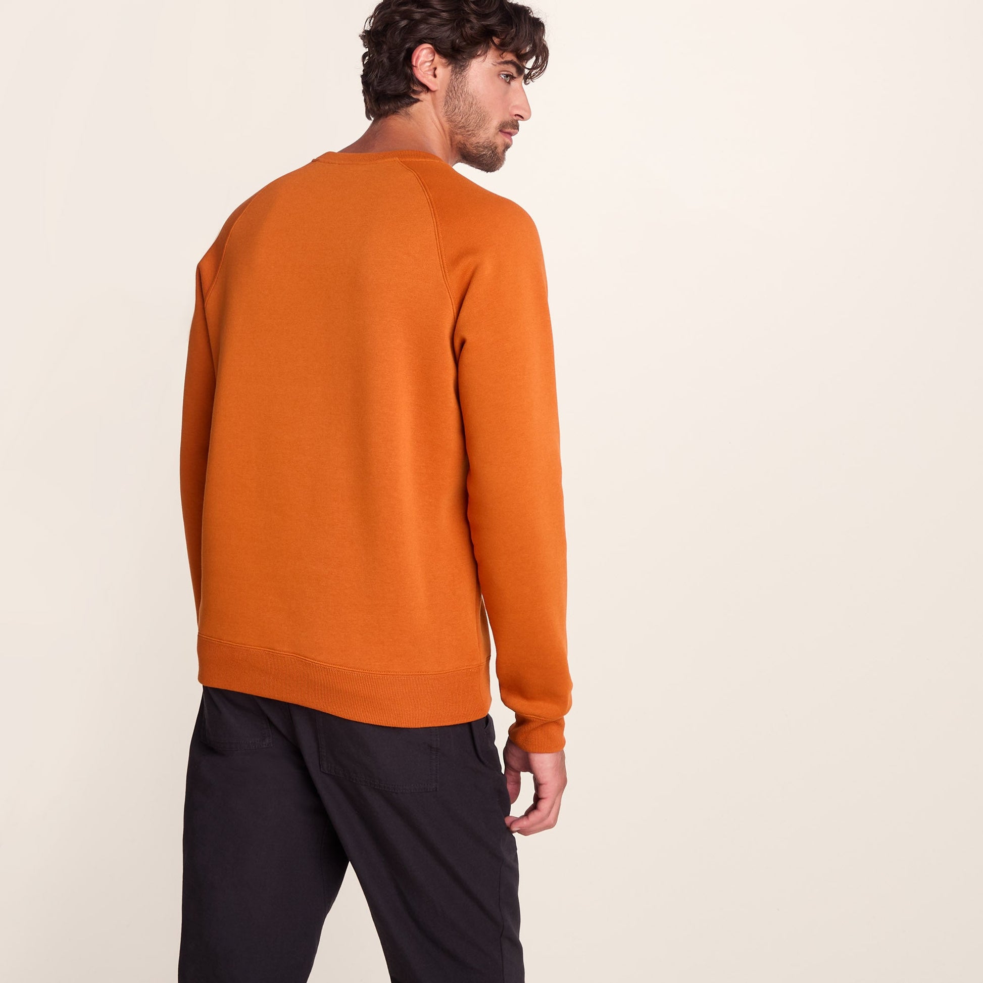 Clitheroe Mens Supersoft Raglan Sweat - Mahogany Orange