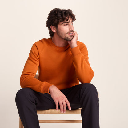 Clitheroe Mens Supersoft Raglan Sweat - Mahogany Orange