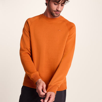 Clitheroe Mens Supersoft Raglan Sweat - Mahogany Orange