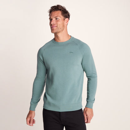 Clitheroe Mens Supersoft Raglan Sweat - Smokey Teal