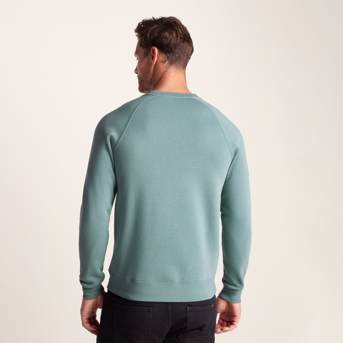 Clitheroe Mens Supersoft Raglan Sweat - Smokey Teal