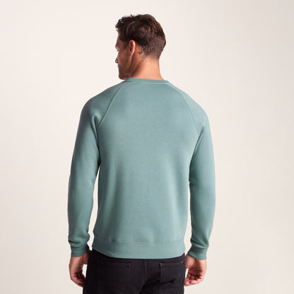 Clitheroe Mens Supersoft Raglan Sweat - Smokey Teal