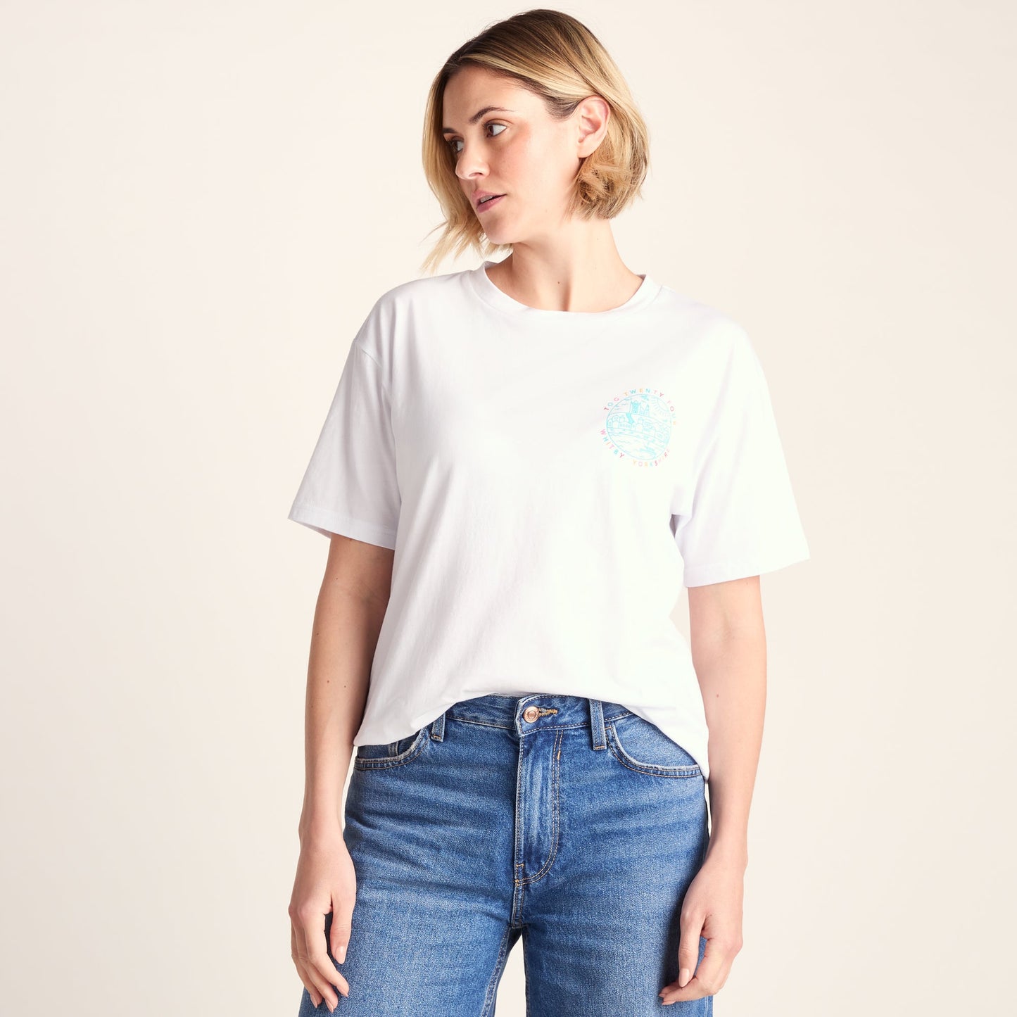 Coast Womens 100% Cotton Supersoft Relaxed Fit T-Shirt - Optic White