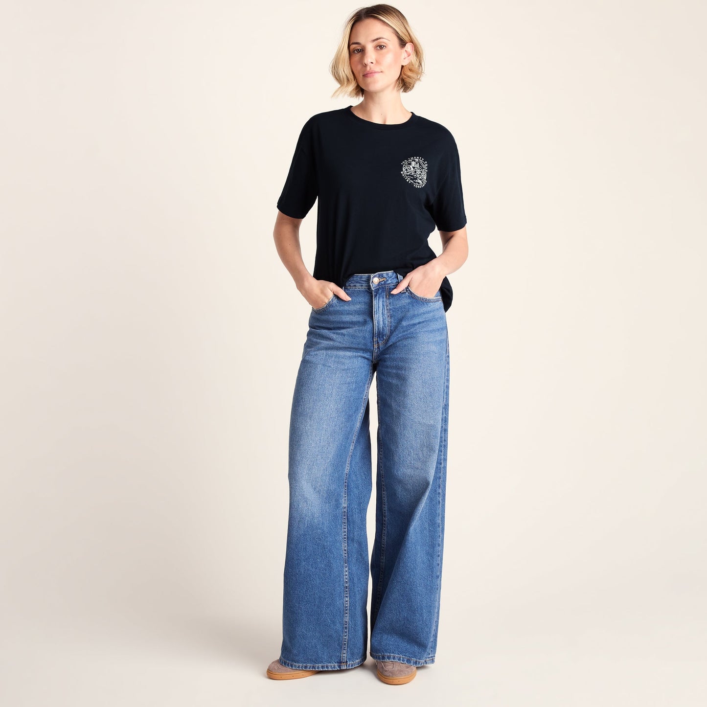 Coast Womens 100% Cotton Supersoft Relaxed Fit T-Shirt - Dark Indigo