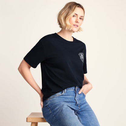 Coast Womens 100% Cotton Supersoft Relaxed Fit T-Shirt - Dark Indigo