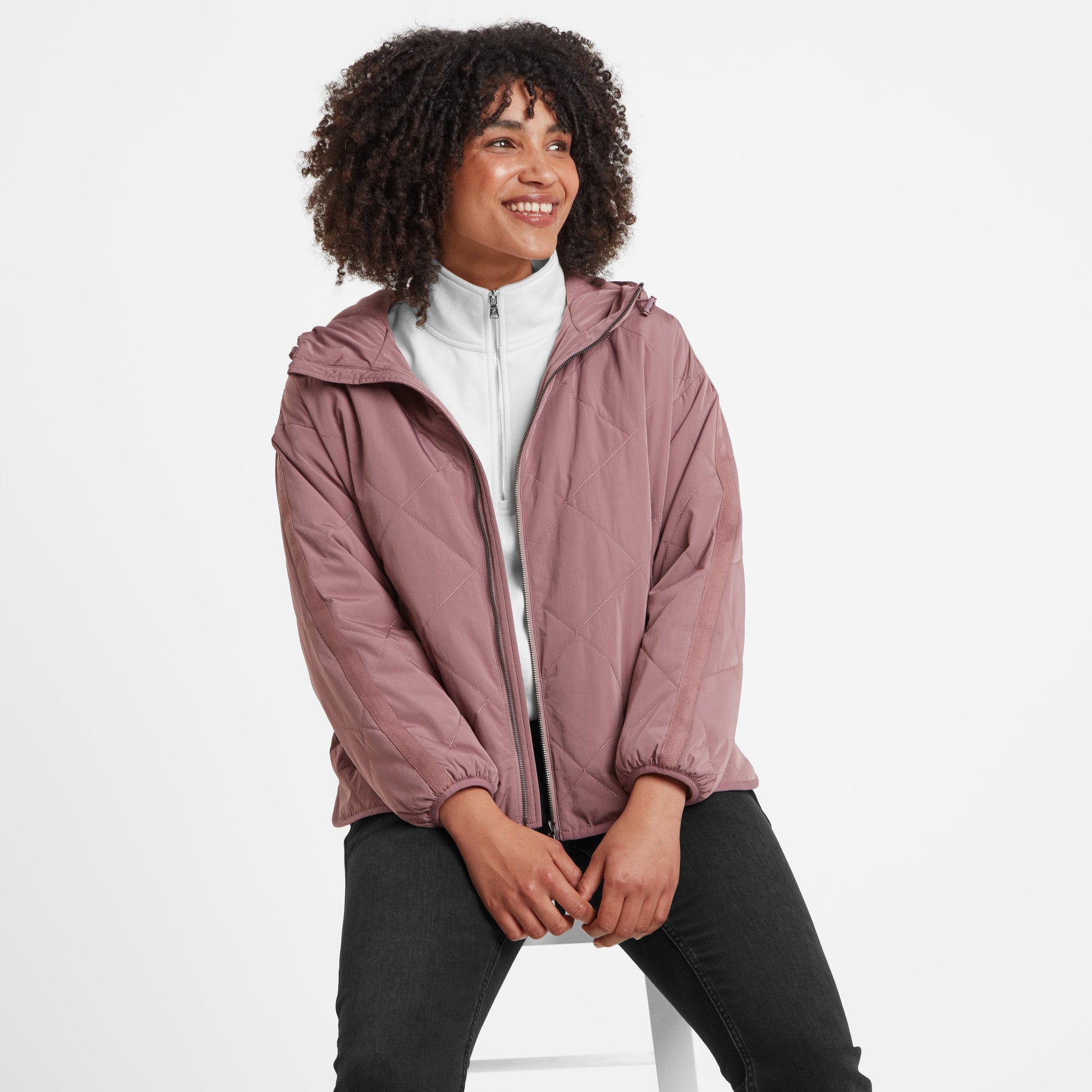 Corlae Womens Oversized Shower Resistant Insulated Jacket - Mauve
