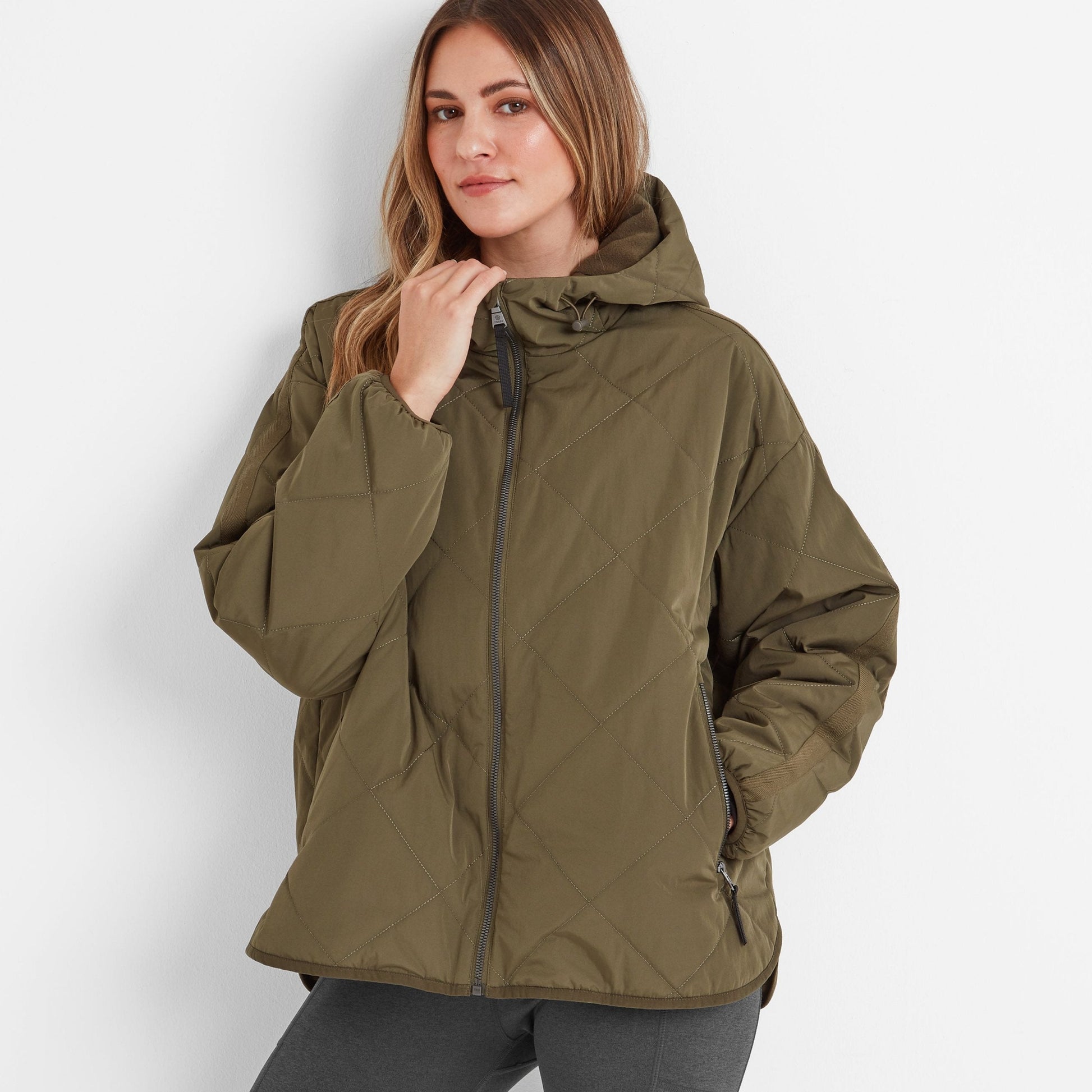 Corlae Womens Oversized Shower Resistant Insulated Jacket - Khaki
