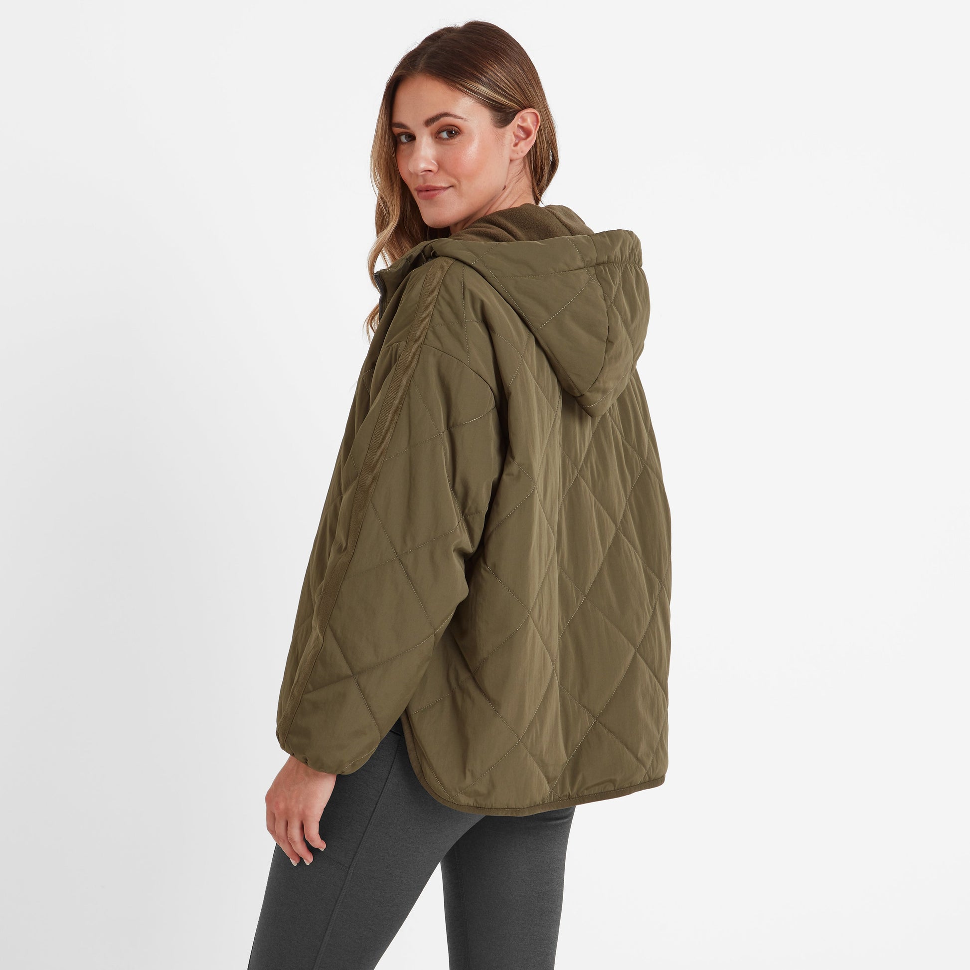 Corlae Womens Oversized Shower Resistant Insulated Jacket - Khaki