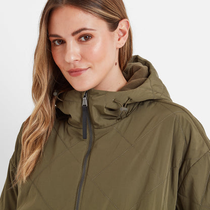 Corlae Womens Oversized Shower Resistant Insulated Jacket - Khaki