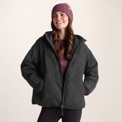 Corlae Womens Oversized Shower Resistant Insulated Jacket - Black