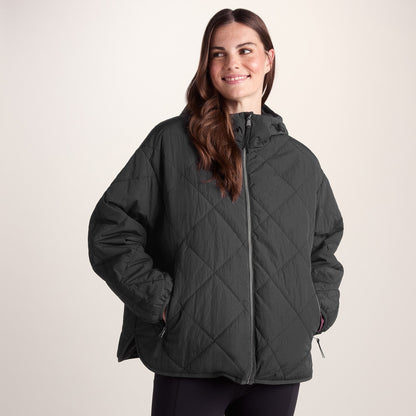 Corlae Womens Oversized Shower Resistant Insulated Jacket - Black