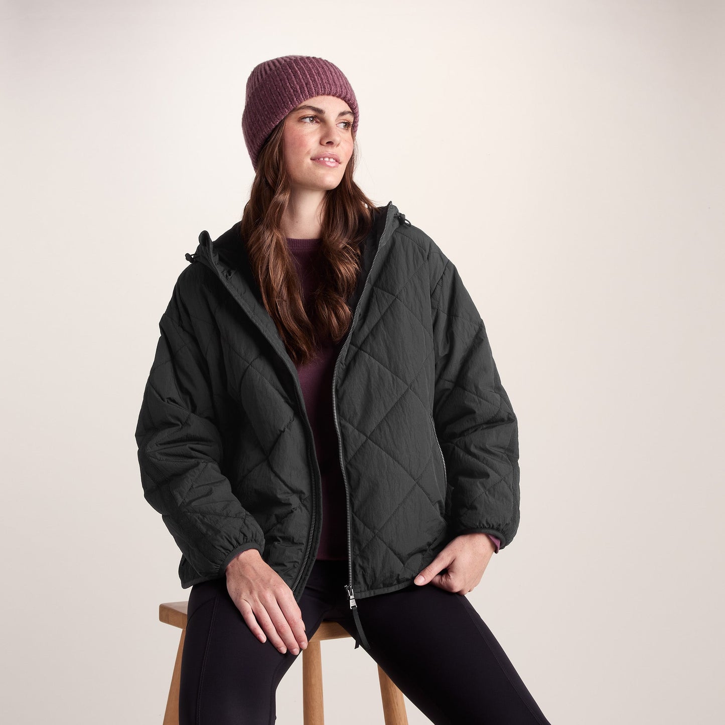 Corlae Womens Oversized Shower Resistant Insulated Jacket - Black