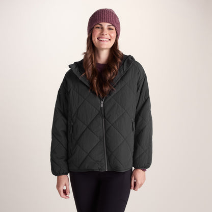 Corlae Womens Oversized Shower Resistant Insulated Jacket - Black