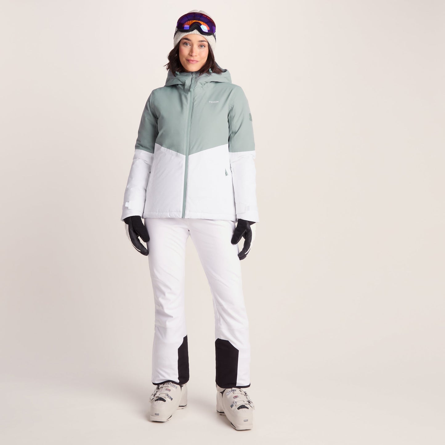 Corvara Womens Waterproof Insulated Ski Jacket - Mist Grey/Optic White