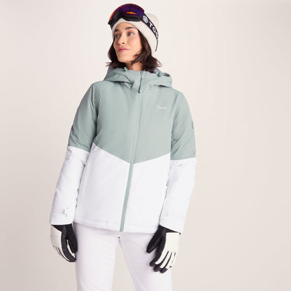 Corvara Womens Waterproof Insulated Ski Jacket - Mist Grey/Optic White