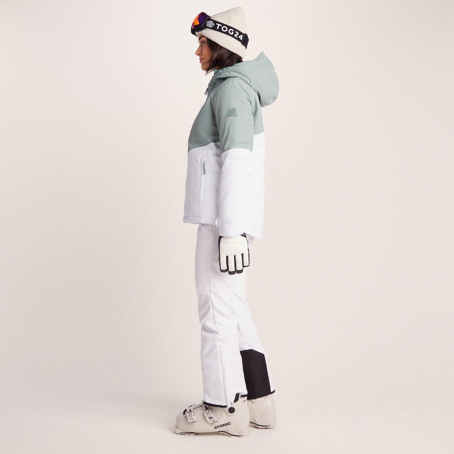 Corvara Womens Waterproof Insulated Ski Jacket - Mist Grey/Optic White