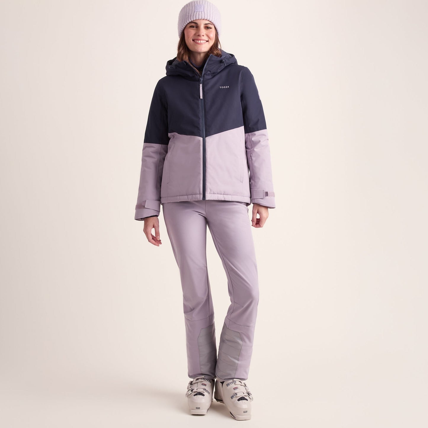 Corvara Womens Waterproof Insulated Ski Jacket - Oxford Blue/Lavender Grey