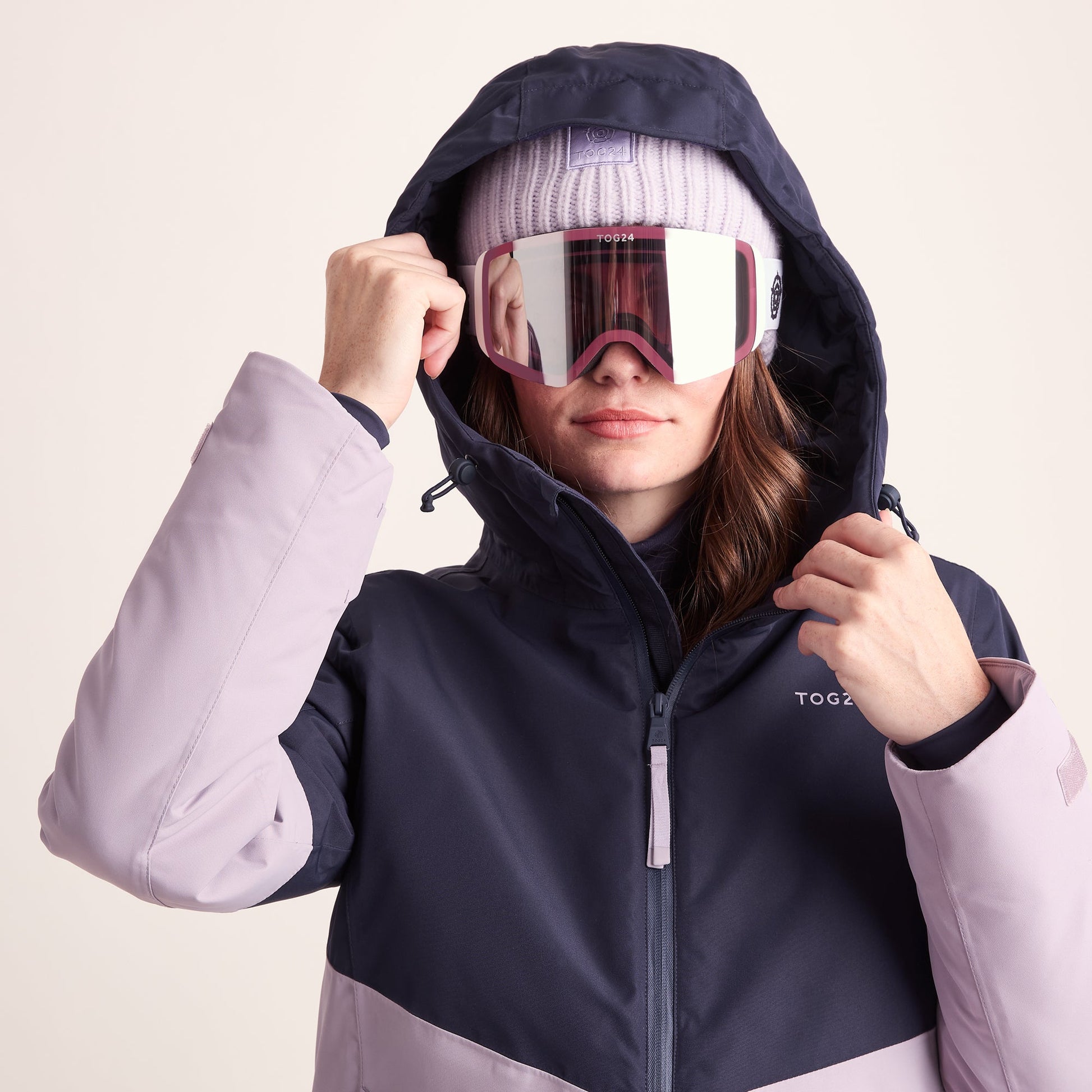 Corvara Womens Waterproof Insulated Ski Jacket - Oxford Blue/Lavender Grey