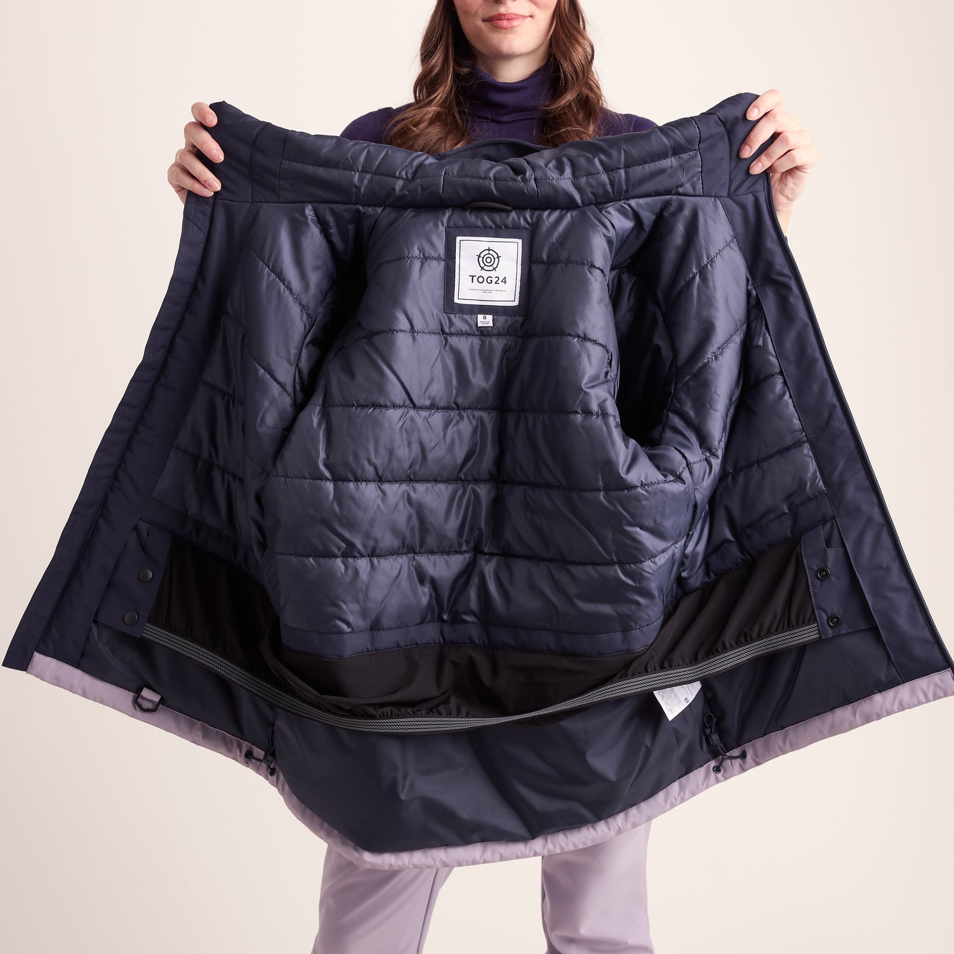 Corvara Womens Waterproof Insulated Ski Jacket - Oxford Blue/Lavender Grey