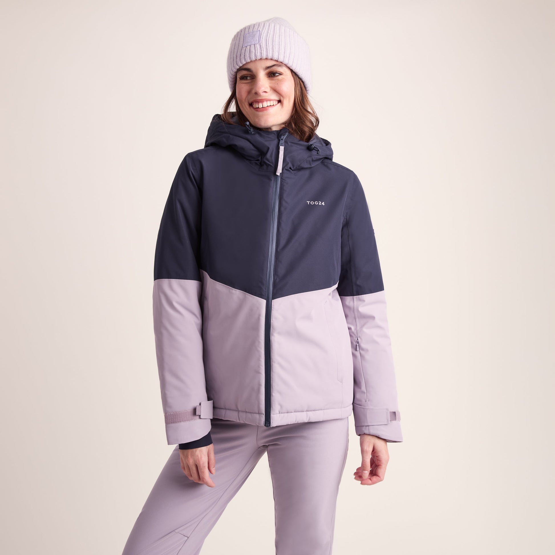 Corvara Womens Waterproof Insulated Ski Jacket - Oxford Blue/Lavender Grey