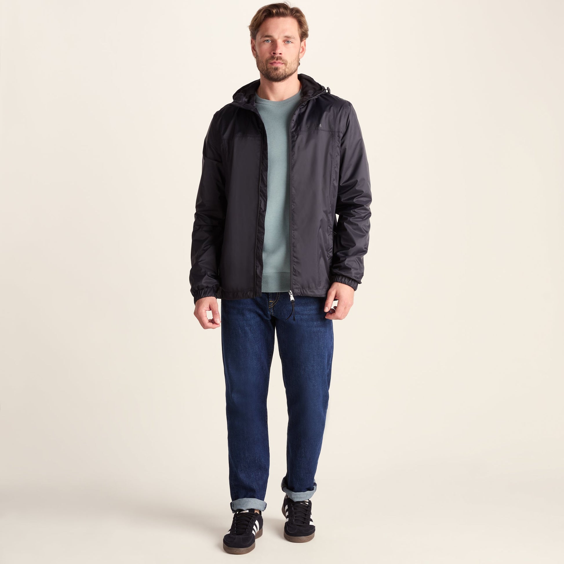 Craven Mens Waterproof Packaway Jacket - Black