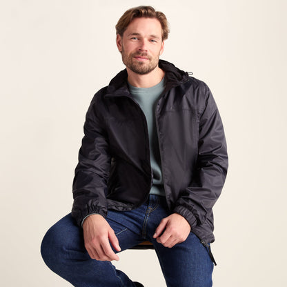 Craven Mens Waterproof Packaway Jacket - Black