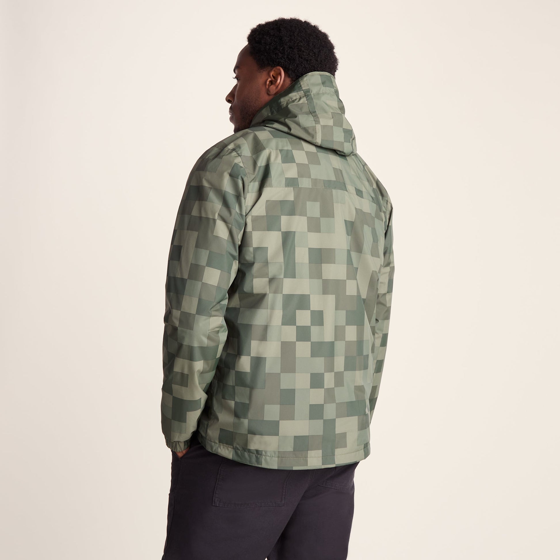 Craven Mens Waterproof Packaway Jacket - Green Pixel
