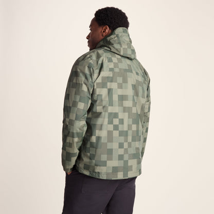Craven Mens Waterproof Packaway Jacket - Green Pixel