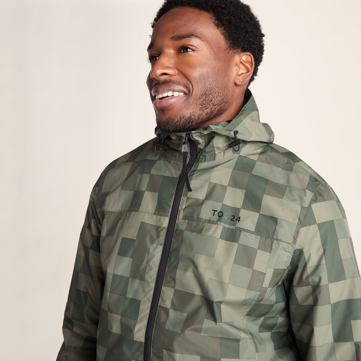 Craven Mens Waterproof Packaway Jacket - Green Pixel