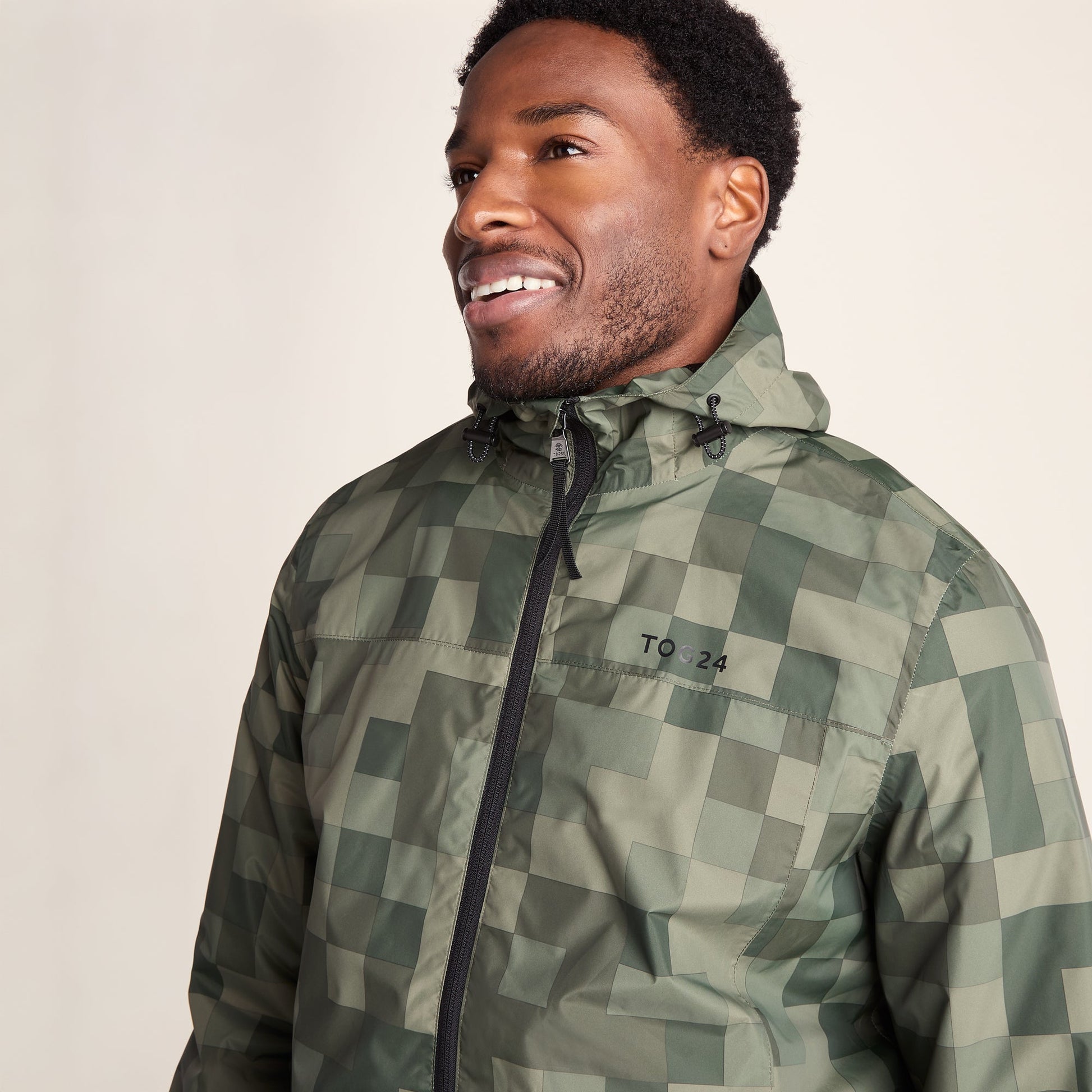 Craven Mens Waterproof Packaway Jacket - Green Pixel