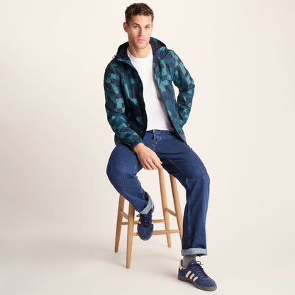 Craven Mens Waterproof Packaway Jacket - Blue Pixel