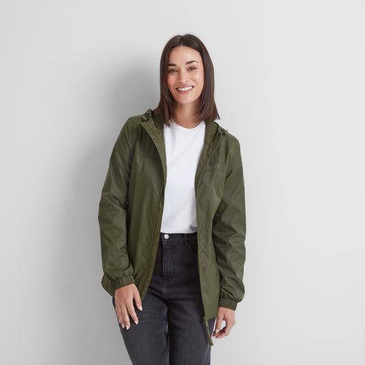 Craven Womens Waterproof Packaway Jacket - Khaki