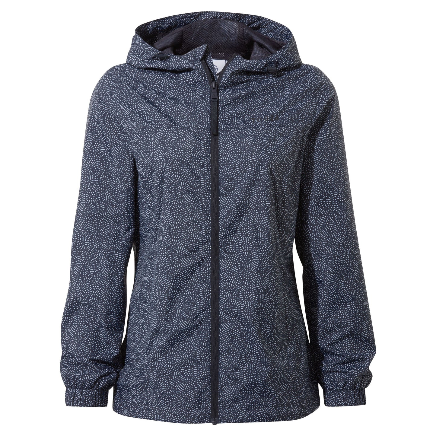 Craven Womens Waterproof Packaway Jacket - Dk Indigo Abstract Print