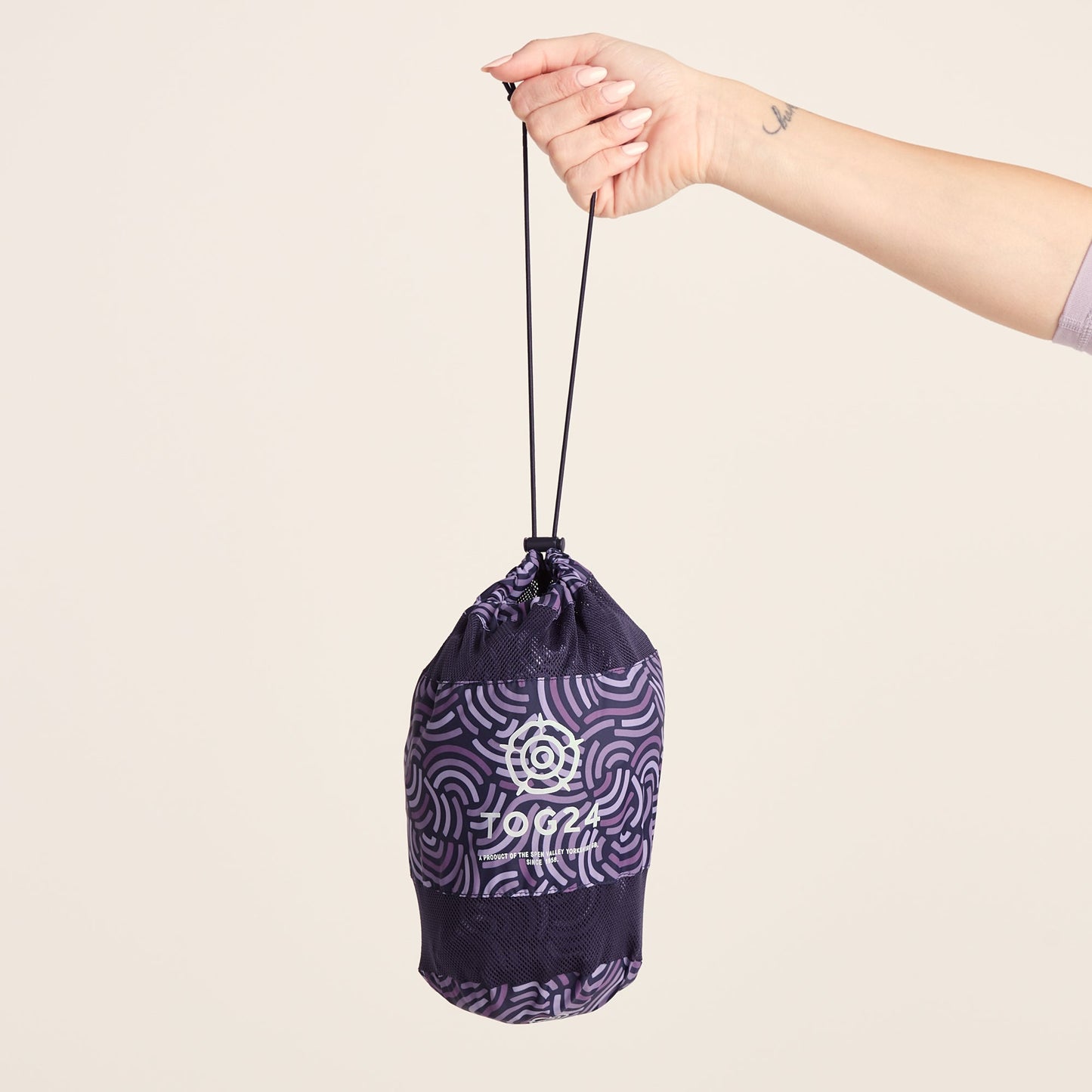 Craven Womens Waterproof Packaway Jacket - Dk Indigo/Lilac Blossom Wave Print