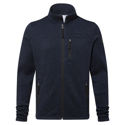 Cresswell Mens Knitlook Fleece Jacket - Dark Indigo Marl