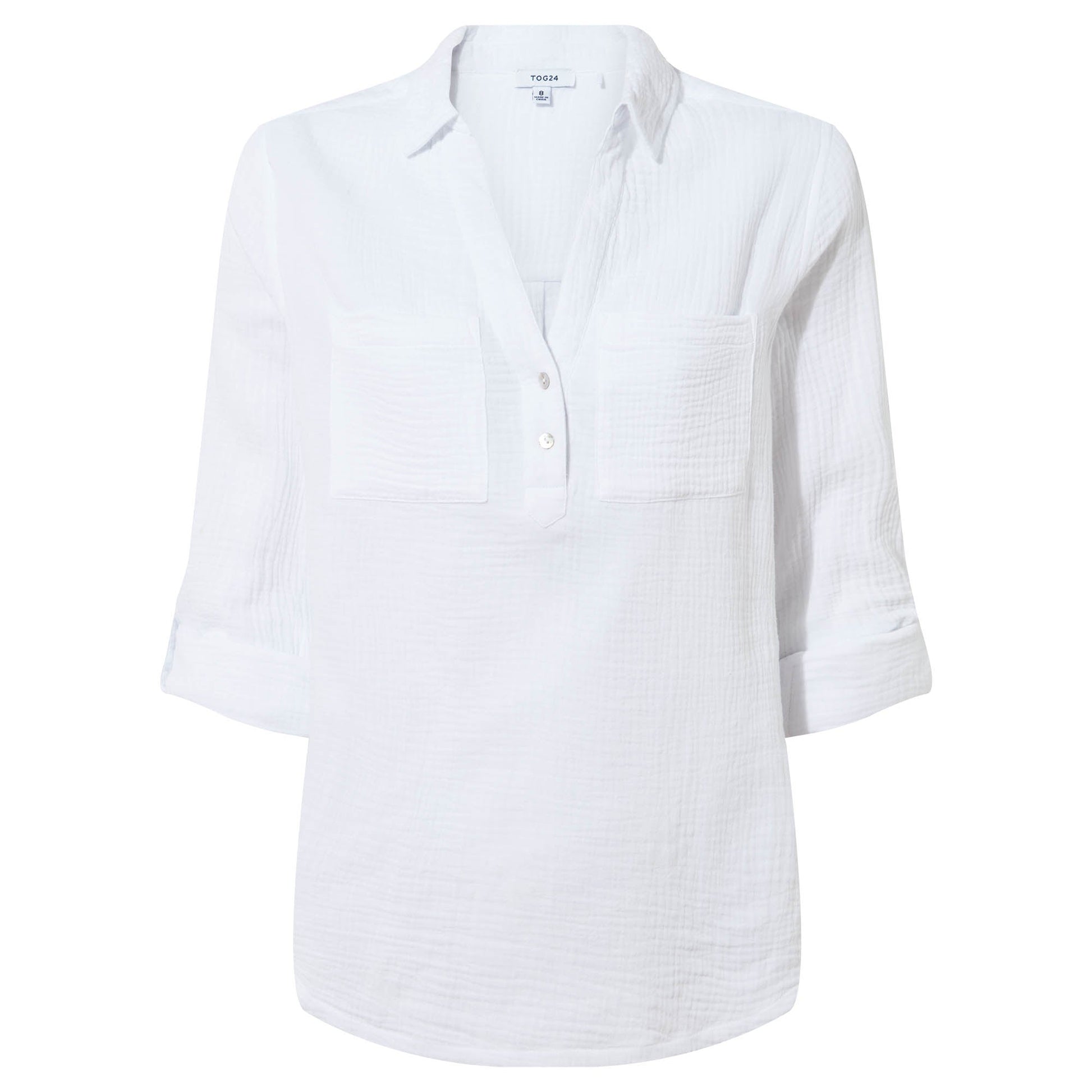 Cruise Womens Long Sleeve 100% Cotton Shirt - Optic White