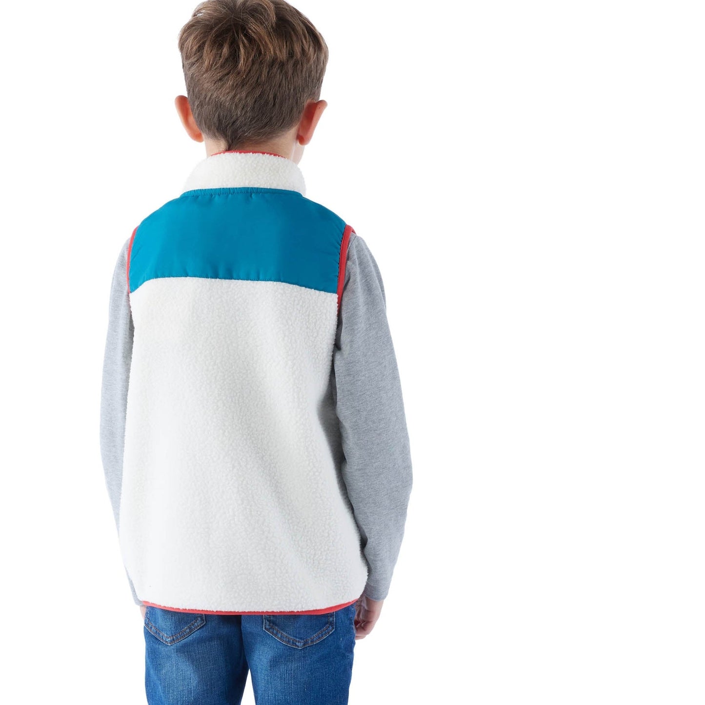Damara Kids Shaun the Sheep Sherpa Gilet - Woolly/Ocean Blue