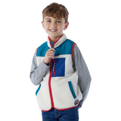 Damara Kids Shaun the Sheep Sherpa Gilet - Woolly/Ocean Blue