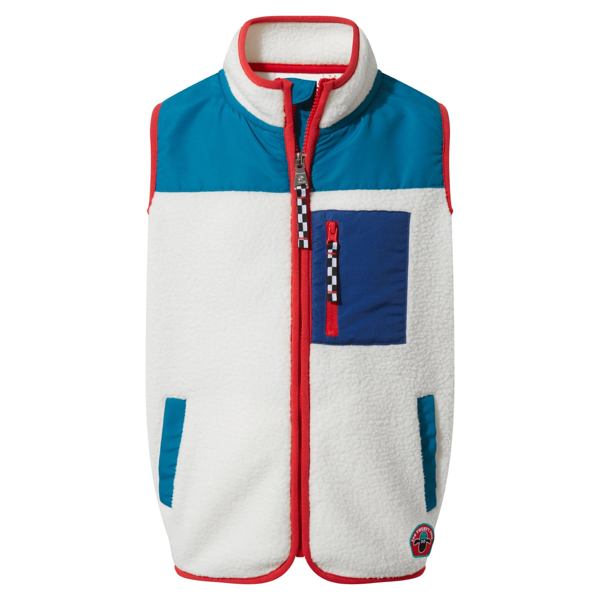 Damara Kids Shaun the Sheep Sherpa Gilet - Woolly/Ocean Blue