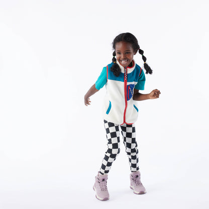 Damara Kids Shaun the Sheep Sherpa Gilet - Woolly/Ocean Blue
